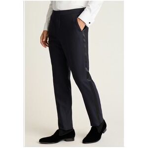 Bonobos Empire Stretch Italian Wool Tuxedo Pants Athletic Fit Navy 32x37UH Groom